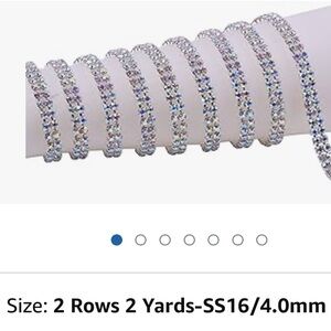 Dazzling Crystal double row AB Rhinestone Close Chain Trim. 4 yards total .